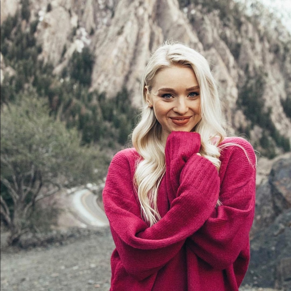 Rachel Parcell Deep Pink/Magenta Sweater